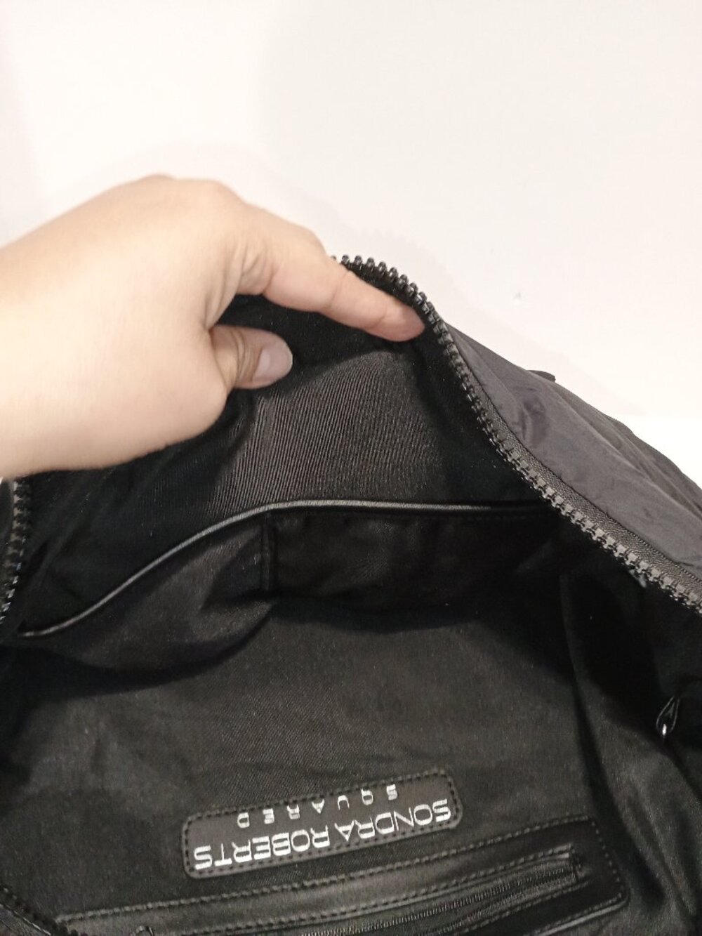 Sondra Roberts Squared Rainbow Puffer Tote Black Nylon Quilted Bag - Picture 12 of 12